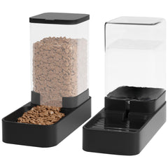 Wefeedy automatic feeder and water dispenser in black provides steady meals and hydration.