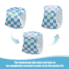 Wegreeco reusable diapers blue checkerboard pattern highlights leak-proof outer layer