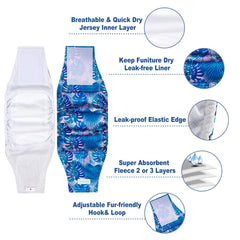 Wegreeco small dog diapers worn by a dog to demonstrate secure male fit