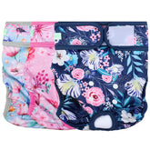 Wegreeco washable diaper wrap lifestyle image showing comfortable fit for small dogs.