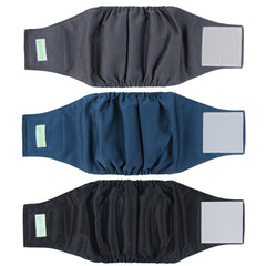 Wegreeco washable dog diapers pack-3 colors show versatile, reusable care.