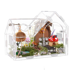 WEIKEJINA acrylic jumping spider enclosure front view shows secure magnetic door for safe feeding