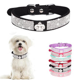 Collar WeimoMonkey bling negro para perro grande, cómodo y con brillo elegante.