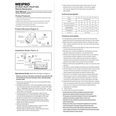 Weipro Ozonizer ET200 connected to ORP controller shows compatible oxidation setup