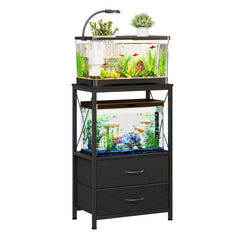Welfuturer aquarium stand 10gal top view shows space saving two-tier design