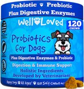 Well Loved Probiotics for Dogs bottle label with vet-developed formula for digestive health