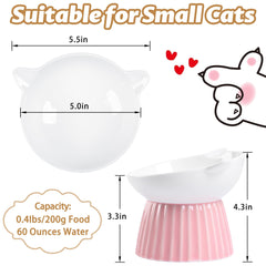 Wellbro ceramic raised cat bowl anti vomit design supports centered meals