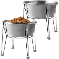 Wellbro elevated dog bowls stand; comfortable feeding height for large dogs.