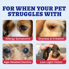 Wellix lutein marshmallow root formula supports canine eye wellness.