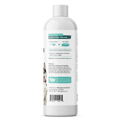 Wellnergy Pets dental care water additive in bowl supports ongoing oral care for dogs and cats.