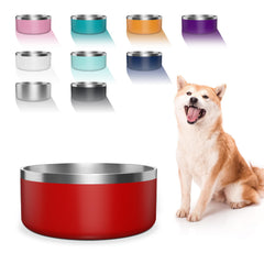 WENBOKMIN dog bowl 64oz red with non-slip base reduces spills and wobble