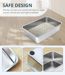 WENBOKMIN nonstick litter box surface eases cleaning and odor control.