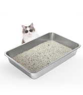 WENBOKMIN stainless steel litter box with open top for easy access