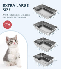 WENBOKMIN litter box shows 4 inch entry for senior cats ease of entry
