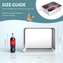 WENBOKMIN stainless steel litter box top view highlights compact, corner-friendly footprint.
