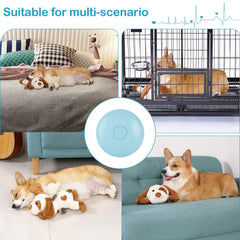 WEOK heartbeat dog toy in sleep-training scene for calming effect