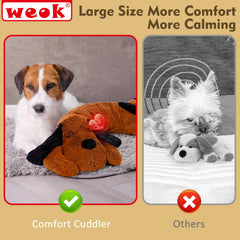 WEOK heartbeat-toy dog bed scene captures pets resting peacefully with comforting heartbeat