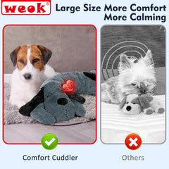 WEOK plush dog toy grey cuddly companion for calming moments