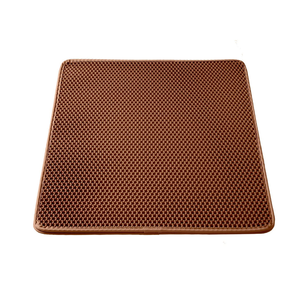 WePet Cat Litter Mat brown close-up showing honeycomb trapping