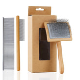Werduoland ergonomic slicker brush with long pins closeup for gentle detangling on dogs