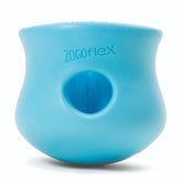 West Paw Toppl blue large front view shows durable chew toy for dogs