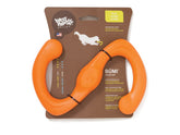West Paw Zogoflex Bumi S-shape toy stretches for double fun during tug sessions.