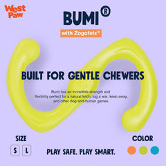 West Paw Zogoflex Bumi tug-and-fetch toy keeps dogs engaged.