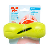 West Paw Zogoflex Qwizl Granny Smith Small front view for durable treat play