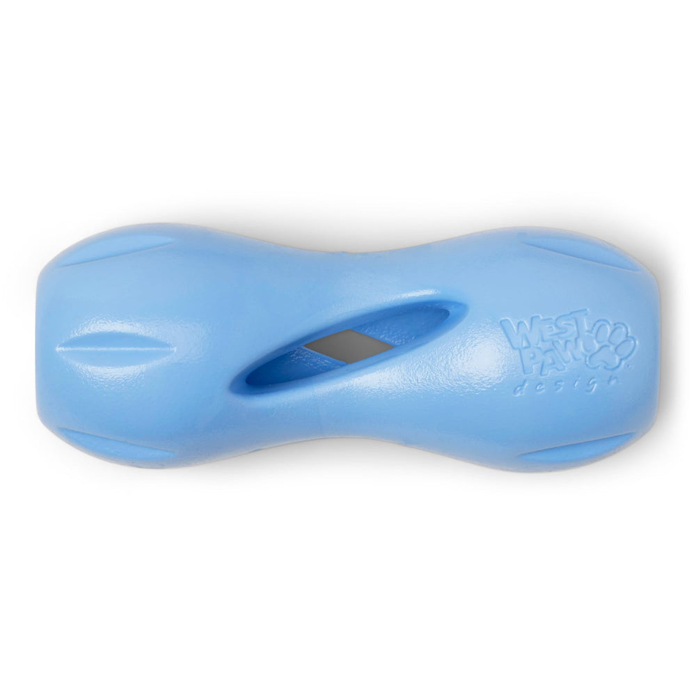 West Paw Zogoflex Qwizl treats-dispensing toy engages dogs during snack time play