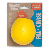 WEST PAW Zogoflex Rumbl toy with loading-hatch showing easy kibble loading for engaging play