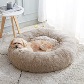 Western Home WH Calming Bed donut faux fur close-up shows plush warmth