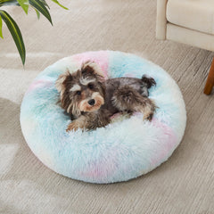 WESTERN HOME WH fluffy faux fur bed offers luxurious warmth for curled-up naps.