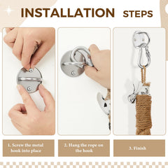 Weysat spring snap hook provides secure connection for quick rope adjustments.