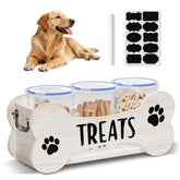 WGFKVAS dog treat storage wooden rack keeps snacks neatly organized