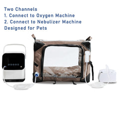 WhaleSing Pet Oxygen Cage includes nebulizer cup accessories for care routines.
