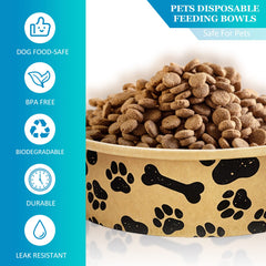 Whaline 16oz disposable dog bowls ideal for wet food and water on the go.