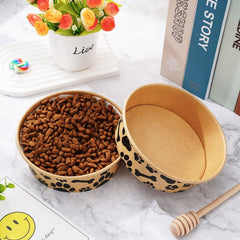 Whaline Kraft-paper pet bowls 2-cup capacity great for travel and picnics.