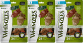 Whimzees Alligator dental chews pack front view, veggie-based ingredients for pet dental care