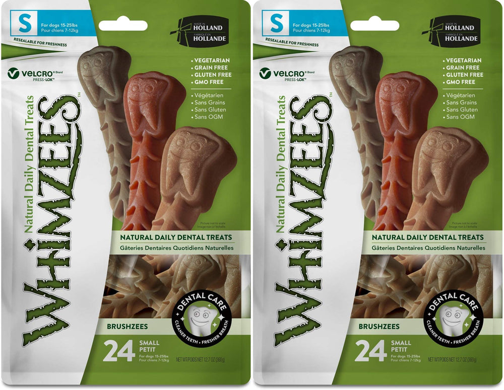 Whimzees Toothbrush Star Small chews for small dogs promote easy daily dental care.
