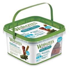 Whimzees Wellness Variety Pack small dental treats promote fresh breath and clean teeth.