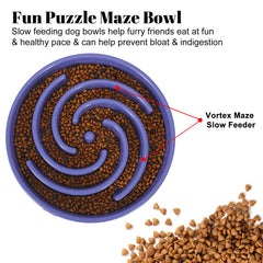 WHIPPY slow feeder bowl 9.64 inch diameter supports slower eating