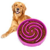 Whippy slow feeder bowl purple top view shows maze design for slower eating