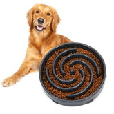 WHIPPY Slow Feeder Maze Bowl gray top view promotes paced eating for dogs