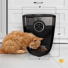 Whisker Feeder-Robot smoke grey hopper emphasizes large capacity for multi-pet homes.