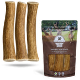 WhiteTail Naturals 3-pack medium deer antler dog chews offer a long-lasting chew for medium dogs