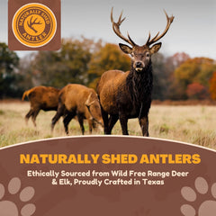 WhiteTail Naturals Texas craftsmanship antler dog bones highlighting USA-made production.