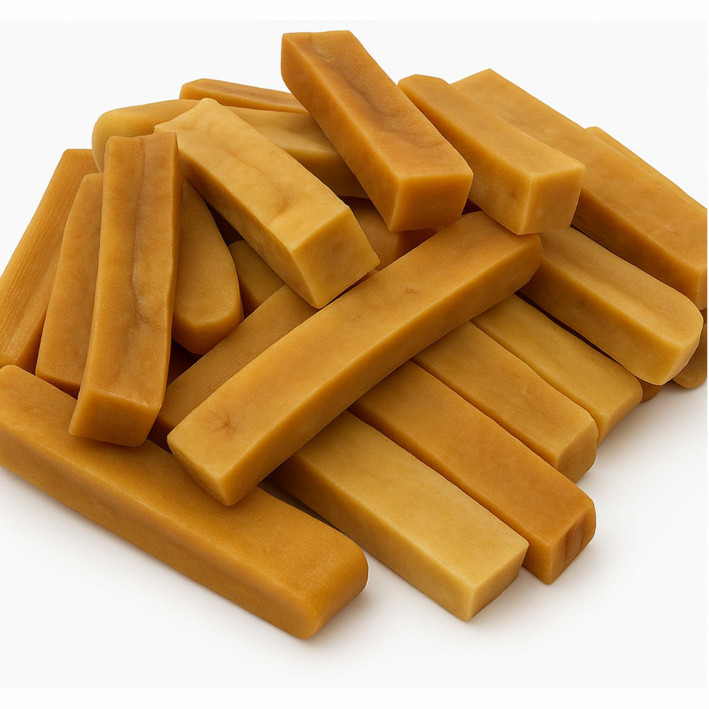 WhiteTail Naturals yak cheese dog chews pack-6 image showing durable chew for aggressive chewers