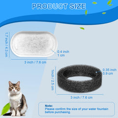 Whksoy cat fountain filter 16-pack with pre-filter sponges for easy replacement.