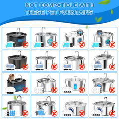 Whksoy cat fountain filters in package includes filters and sponges for easy setup.