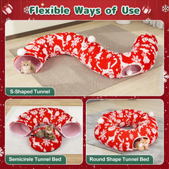 Whmayai cat tunnel 37-inch diameter provides spacious play space for larger cats